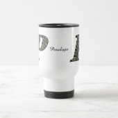 Personalisierte Hydrangeenblumen mit Monogramm Anf Reisebecher (Mittel)
