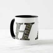 Personalisierte Hydrangeenblumen mit Monogramm-Anf Tasse (Vorderseite Links)