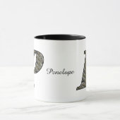 Personalisierte Hydrangeenblumen mit Monogramminit Tasse (Zentrum)