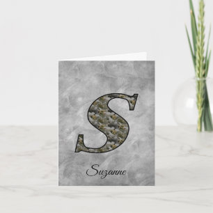 Personalisierte Hydrangeenblüten mit Monogramm Anf