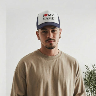 Personalisierte I Heart Mütze, Baseballkappe mit i Truckerkappe