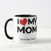 Personalisierte i-Liebe meine Mama-Foto-Tasse Tasse (Links)