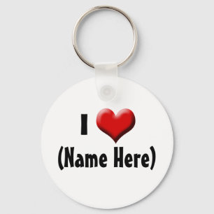 Personalisierte i-Liebe… NamensValentinstag Schlüsselanhänger