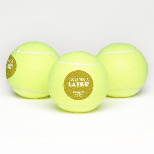 Personalisierte i-Liebe Sie ein Latke Chanukka Tennisbälle (Multi)