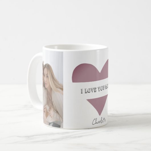Personalisierte "I Liebe You Mama" Tasse mit Herz (Vorderseite Links)