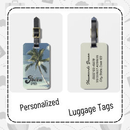 Personalisierte Ibiza Spanien Vintage Reisen Plaka Gepäckanhänger
