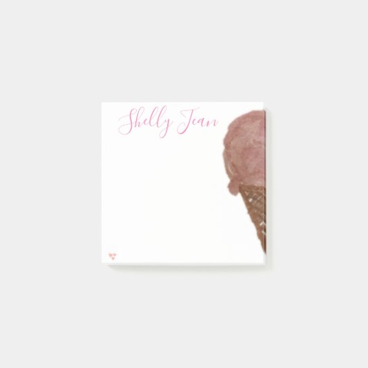 PERSONALISIERTE ICE-CREAM-Nachhinweise Post-it Klebezettel (Vorderseite)