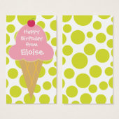 Personalisierte Ice Creme Cone-Geschenkkarte (Vorne & Hinten)