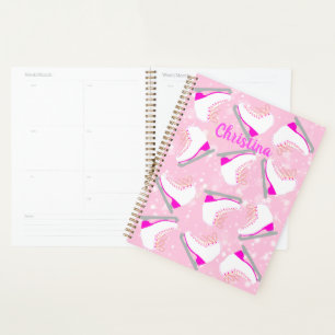 Personalisierte Ice Skaten Pink Lektion/Praxis Planer