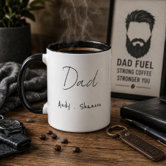 Personalisierte Ich liebe dich Foto-Collage Papa-T Zweifarbige Tasse