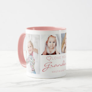 Personalisierte ICH LIEBE DICH OMA 4 Foto Rosa Tasse