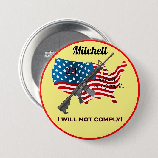 Personalisierte ich werde das zweite Änderungsfeld Button (Vorne & Hinten)