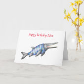 Personalisierte Ichthyosaur-Geburtstagskarte Karte (Gelbe Blume)