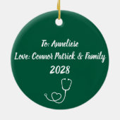 Personalisierte ICU Nurse Gemustert Trendy Keramik Ornament (Hinten)