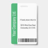 Personalisierte ID für die Sicherheit grüner Unter Ausweis (Back)