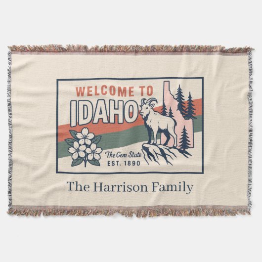 Personalisierte Idaho-Wurfdecke Decke (Vorderseite)