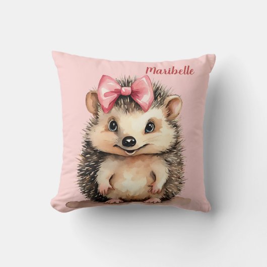 Personalisierte Igel-Mädchen Kissen (Vorderseite)