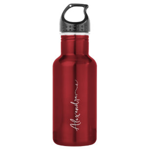 Personalisierte Ihr Name Elegante Florale Wasserfl Edelstahlflasche