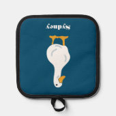 Personalisierte Illustration von White Duck auf Bl Topflappen (Vorderseite)