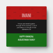 Personalisierte IMANI Happy Kwanzaa-Plakette Fotoplatte (Vorderseite)