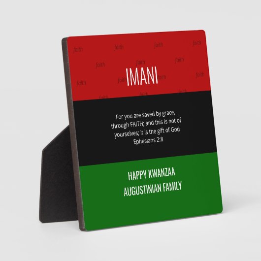 Personalisierte IMANI Happy Kwanzaa-Plakette Fotoplatte (Vorderseite)