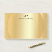 Personalisierte Imitate Gold Elegante Moderne Mono Post-it Klebezettel (Auf Schreibtisch)
