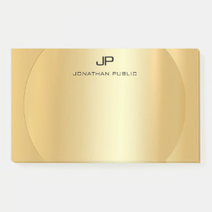 Personalisierte Imitate Gold Elegante Moderne Mono Post-it Klebezettel
