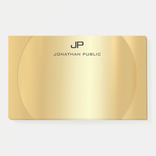 Personalisierte Imitate Gold Elegante Moderne Mono Post-it Klebezettel (Vorderseite)
