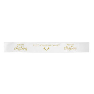 Personalisierte Imitate-Gold Foil Frohe Weihnachte Satinband