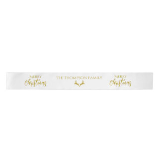 Personalisierte Imitate-Gold Foil Frohe Weihnachte Satinband