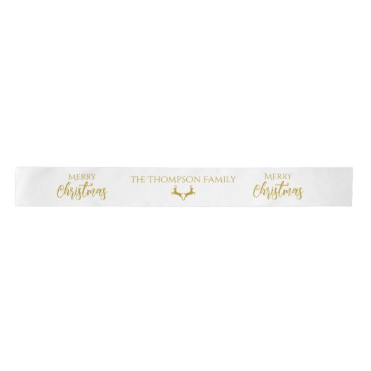 Personalisierte Imitate-Gold Foil Frohe Weihnachte Satinband (Vorderseite)