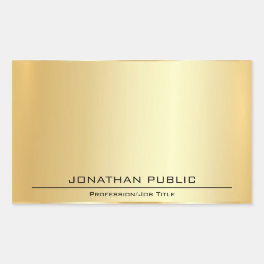 Personalisierte Imitate Gold-Metallic-Look Hinzufü Rechteckiger Aufkleber (Vorderseite)