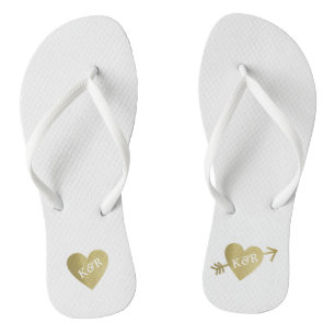 personalisierte Imitate Goldene Liebe mit Pfeil Badesandalen