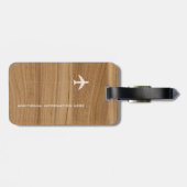 personalisierte Imitate Holz rustikale Flugreise Gepäckanhänger (Rückseite horizontal)