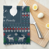 Personalisierte Imitate Knittern Muster Weihnachte Geschirrtuch (Viertel Falte)