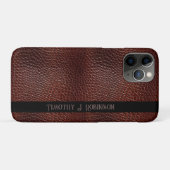 Personalisierte Imitate Leather Brown bestickt Case-Mate iPhone Hülle (Rückseite (Horizontal))