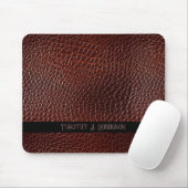 Personalisierte Imitate Leather Brown bestickt Mousepad (Mit Mouse)