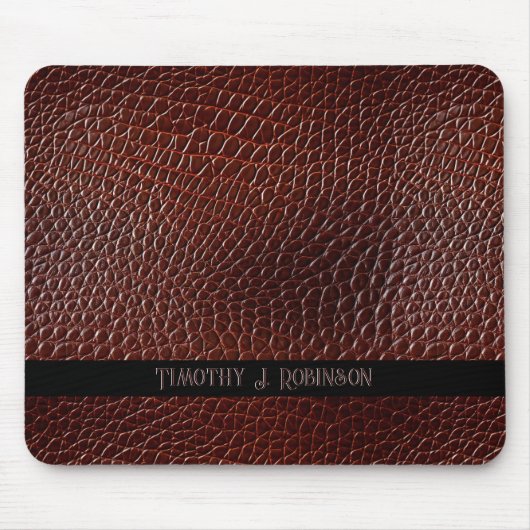 Personalisierte Imitate Leather Brown bestickt Mousepad (Vorne)