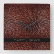 Personalisierte Imitate Leather Brown bestickt