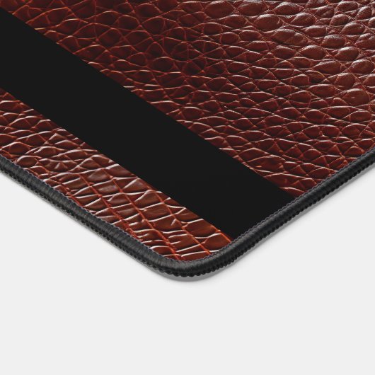 Personalisierte Imitate Leather Brown bestickt Schreibtischunterlage (Ecke)
