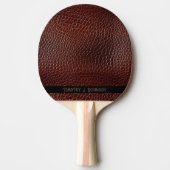 Personalisierte Imitate Leather Brown bestickt Tischtennis Schläger (Vorderseite)