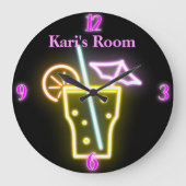 Personalisierte Imitate Neonuhr Große Wanduhr (Vorderseite)