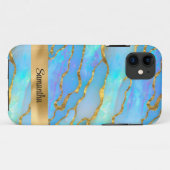 Personalisierte Imitate Opal Stone und Gold Case-Mate iPhone Hülle (Rückseite (Horizontal))