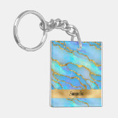 Personalisierte Imitate Opal Stone und Gold Schlüsselanhänger (Vorderseite links)