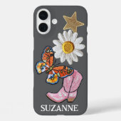 Personalisierte Imitate Patches Rosa Western Boot Case-Mate iPhone Hülle (Rückseite)