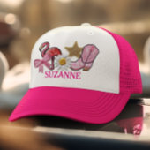 Personalisierte Imitate Patches Rosa Western Boot Truckerkappe
