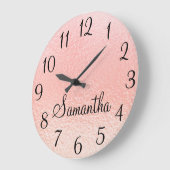 Personalisierte Imitate Pfirsichpfirsichfarben Große Wanduhr (Winkel)