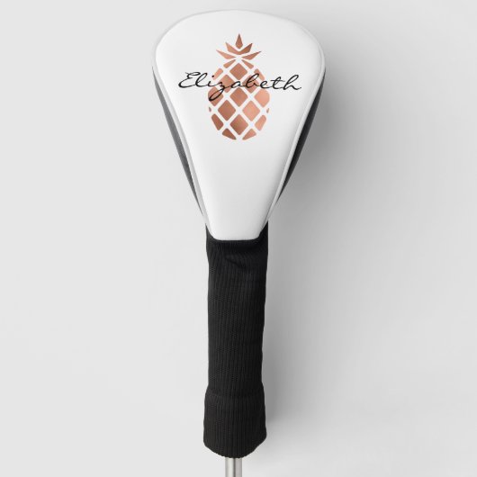 Personalisierte Imitate Rose Gold Foil Ananas Golf Headcover (Vorderseite)