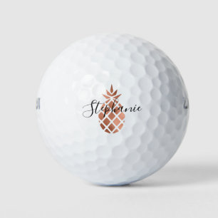 Personalisierte Imitate Rose Gold Foil Ananas Golfball
