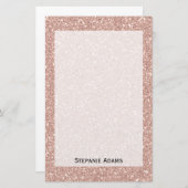 Personalisierte Imitate Rose Gold Glitzer Briefpapier (Vorne/Hinten)